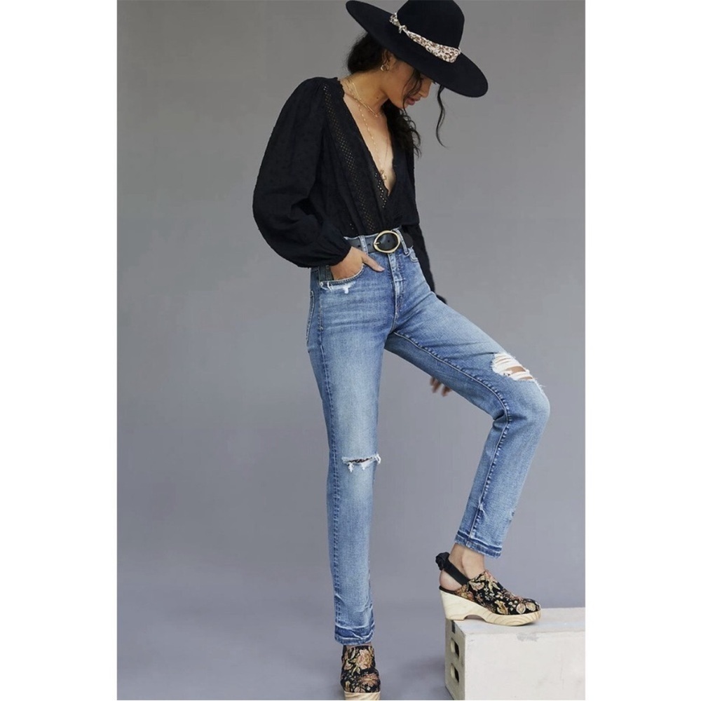 Anthropologie Pilcro The Selvedge Vintage Straight Jeans Distressed Size 27